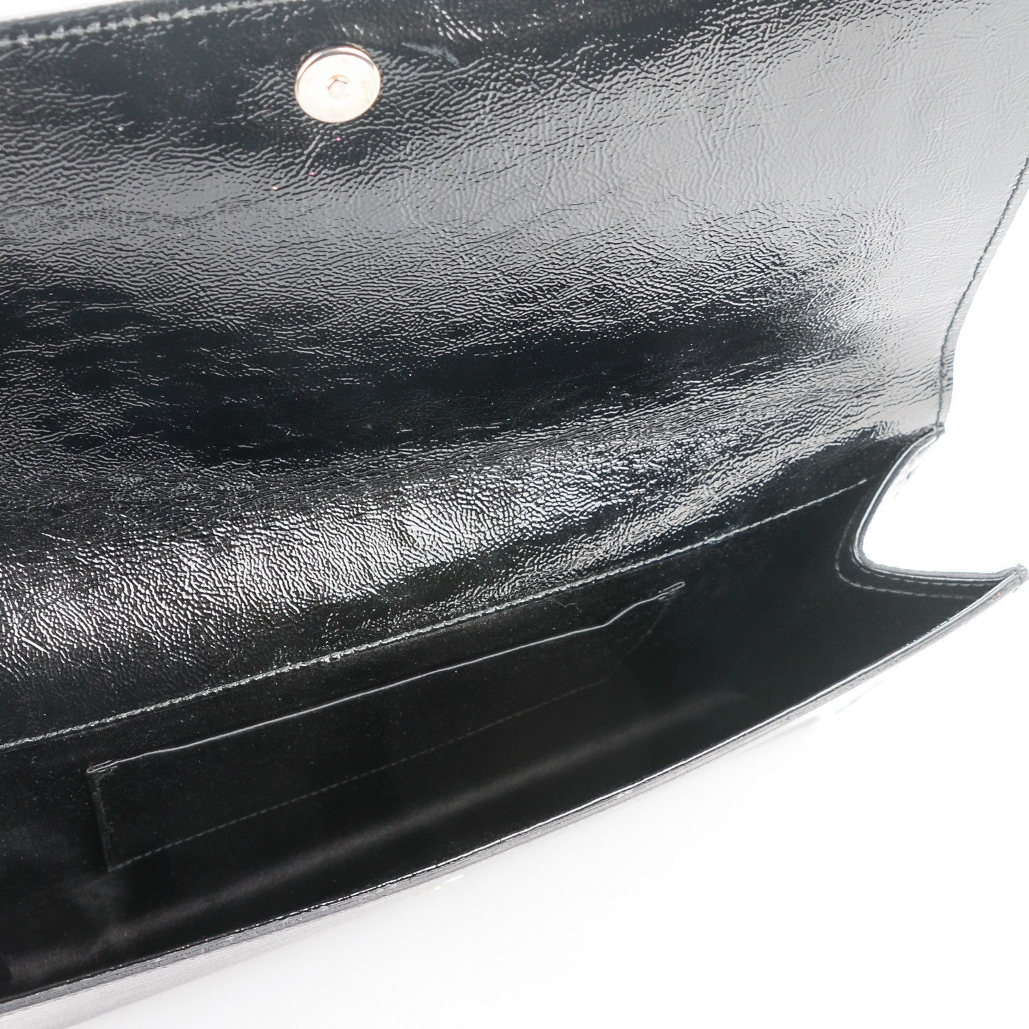 Saint Laurent Textured Patent Monogram Large Belle De Jour Clutch Black 5 of 7