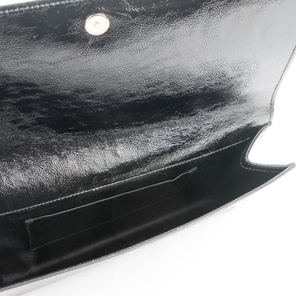 Saint Laurent Textured Patent Monogram Large Belle De Jour Clutch Black 5 of 7
