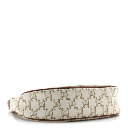 Celine Canvas Calfskin Ava Triomphe Shoulder Bag White 4 of 12