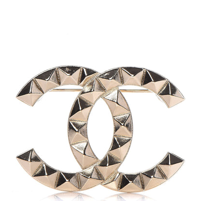 Chanel Studded CC Pin Brooch Gold 1 of 5