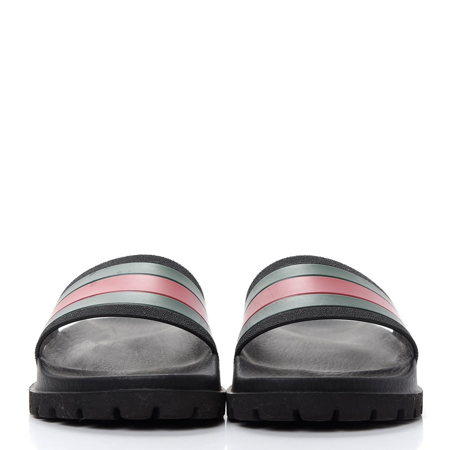 Rubber Web Mens Lug Sole Slide Sandals 5 Black Green Red