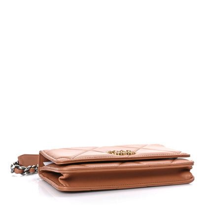 Chanel Lambskin Quilted Chanel 19 Wallet On Chain WOC Brown 4 of 13