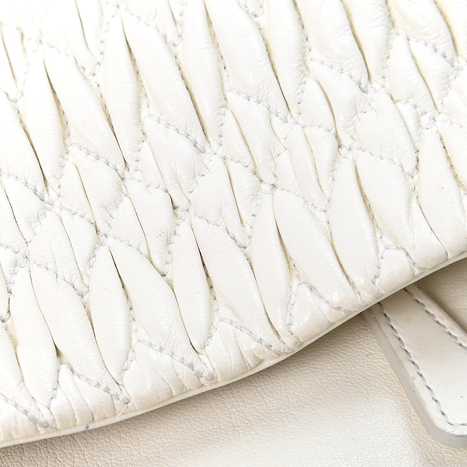 Miu Miu Nappa Matelasse Crystal Flap Clutch White 6 of 10