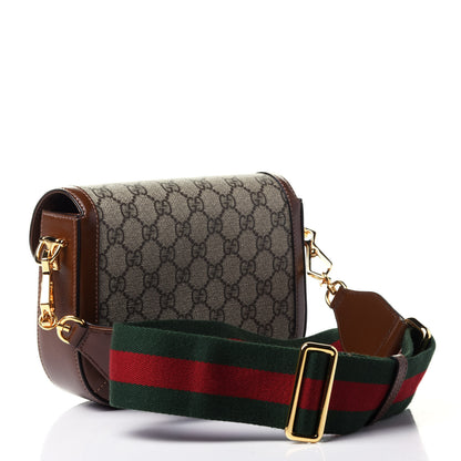 Gucci GG Supreme Monogram Web Mini Horsebit 1955 Shoulder Bag Beige Brown Sugar 2 of 4