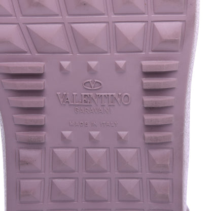 Valentino Garavani Metallic Calfskin Rockstud Open Sneakers 36.5 Silver Gold Pink 9 of 10