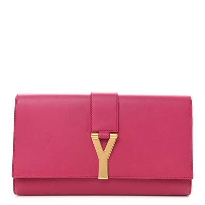 Saint Laurent Calfskin Classic Y Ligne Clutch Fuchsia 1 of 8