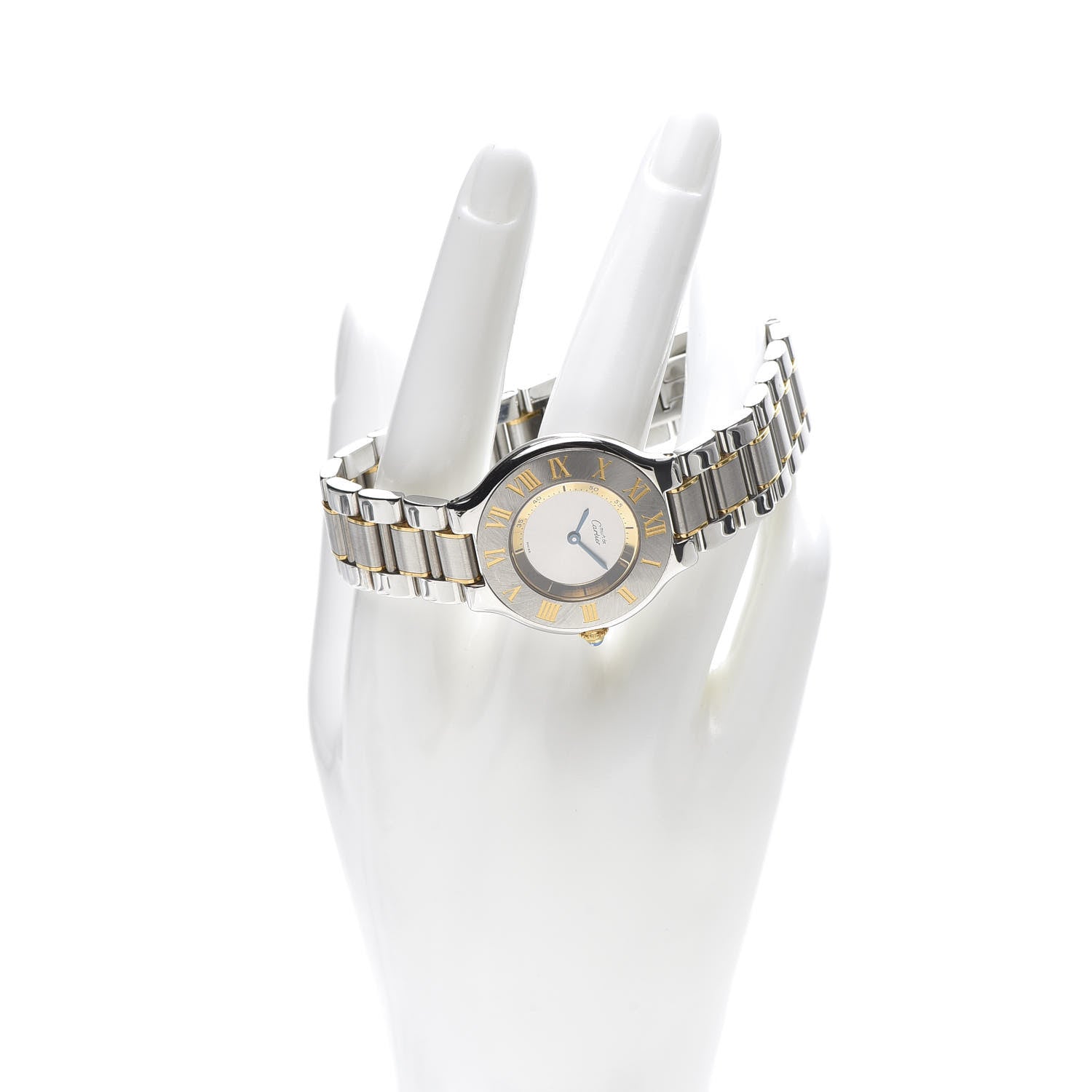 Cartier Stainless Steel 18K Yellow Gold 31mm Must De 21 Quartz Watch 2 of 6