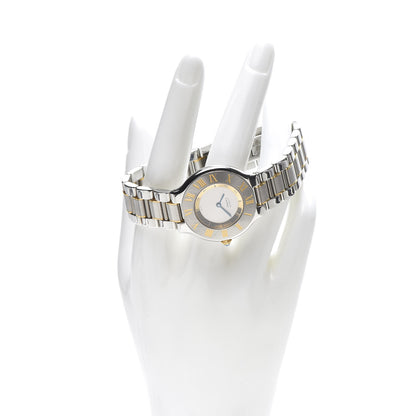 Cartier Stainless Steel 18K Yellow Gold 31mm Must De 21 Quartz Watch 2 of 6