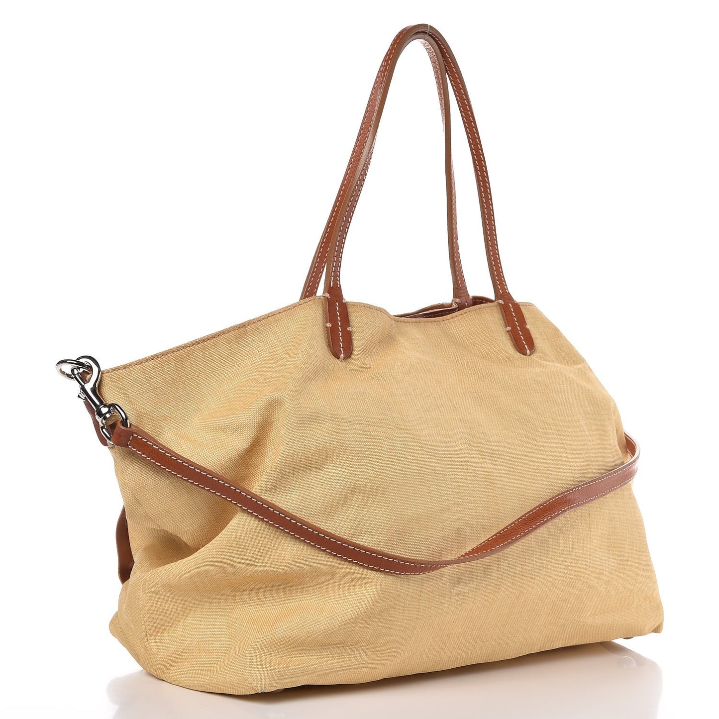 Canvas Rosette Tote Beige