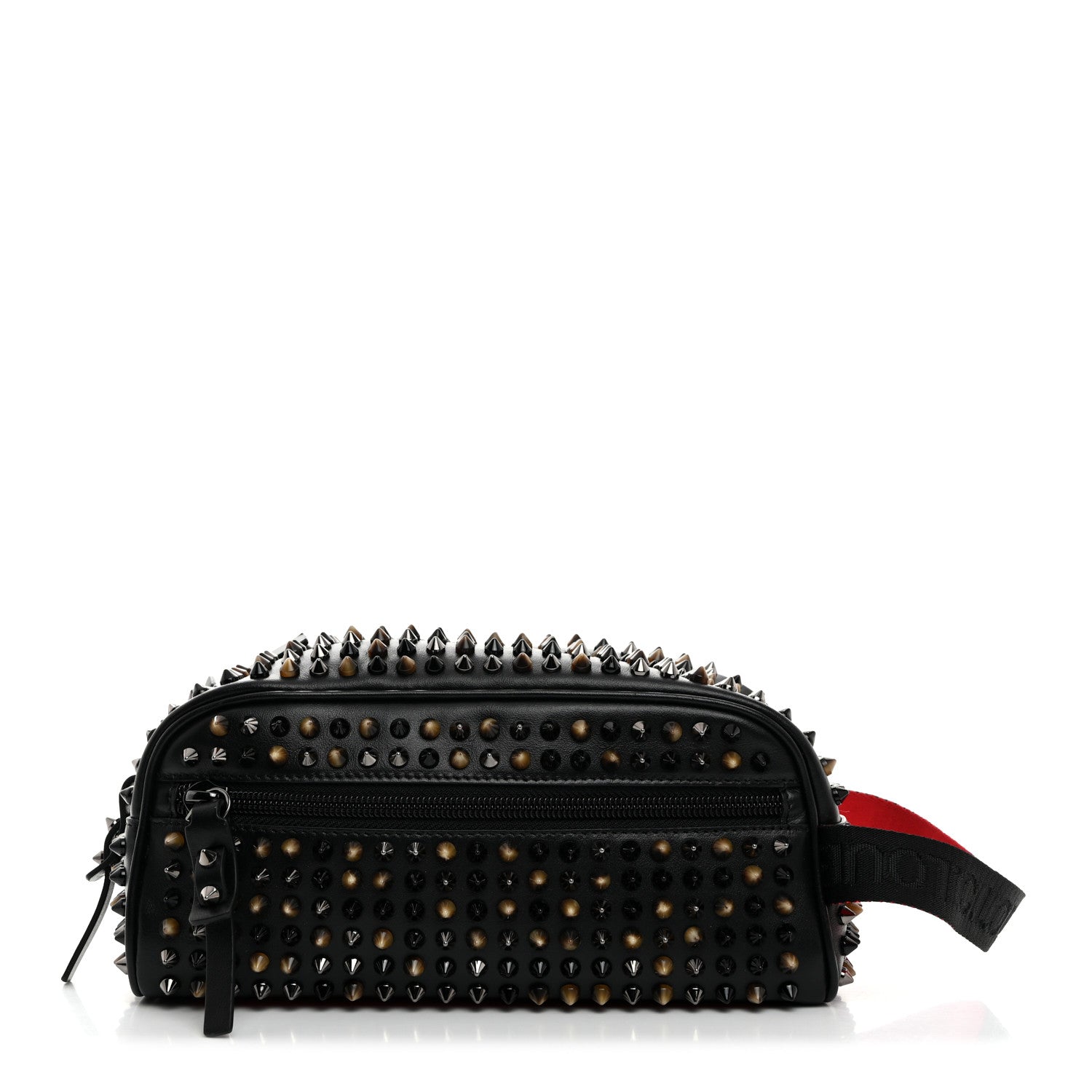 Christian Louboutin Calfskin Spikes Mens Blaster Toiletry Bag Black 1 of 6