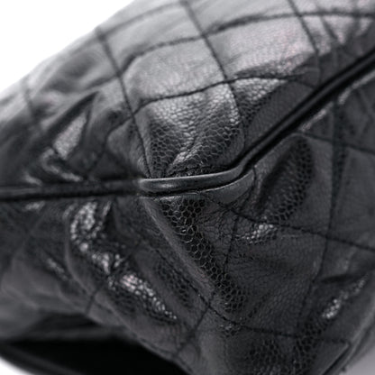 Chanel Crumpled Grained Calfskin Quilted Large Shiva Flap Black 10 of 13