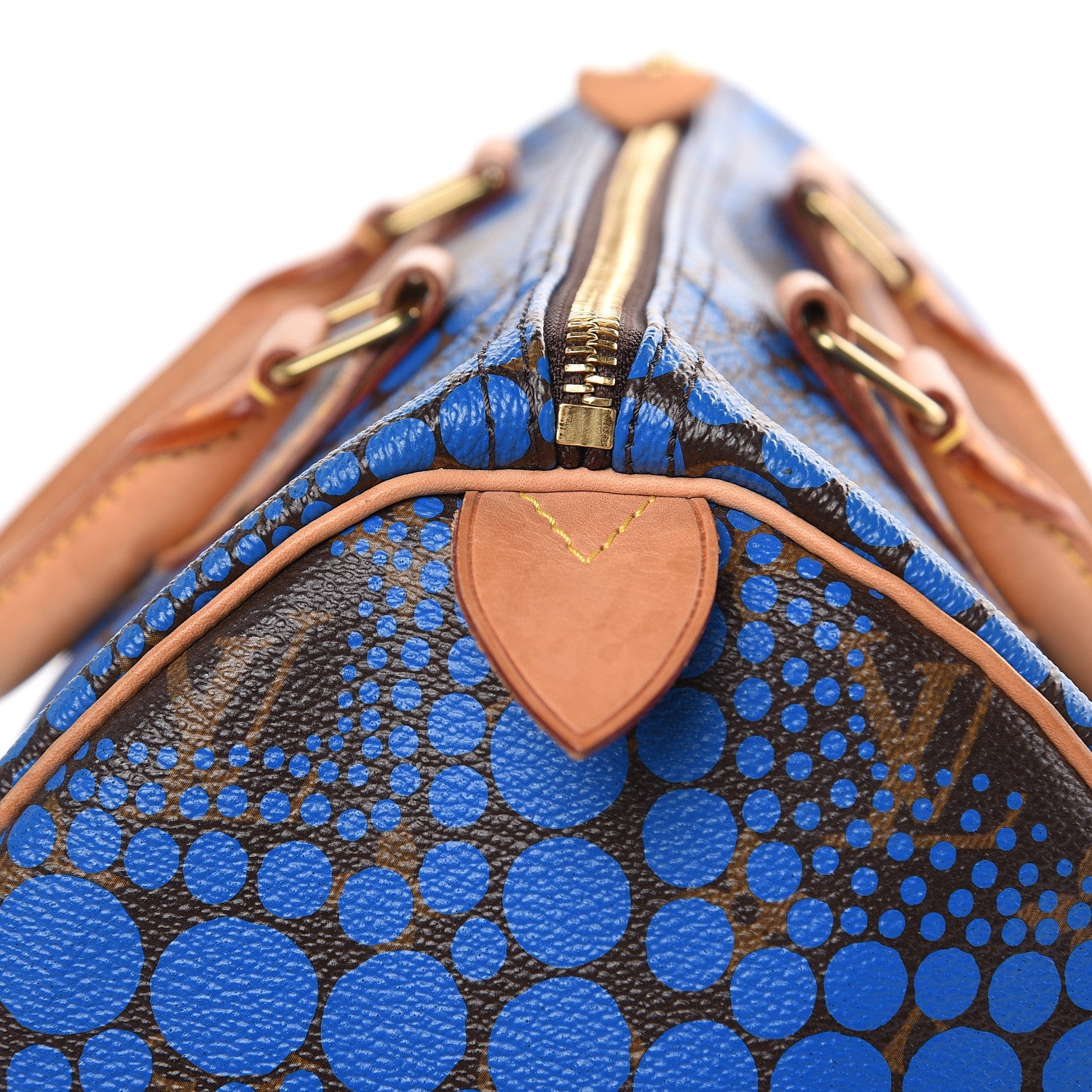 Louis Vuitton Monogram Kusama Town Speedy 30 Blue 9 of 17