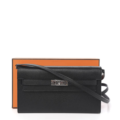 Hermes Chevre Mysore Kelly Wallet To Go Black 9 of 9