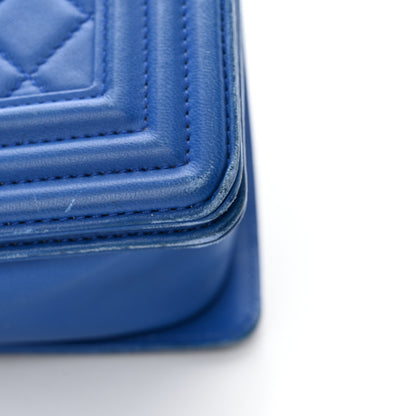Chanel Lambskin Quilted Medium Boy Flap Blue 16 of 17
