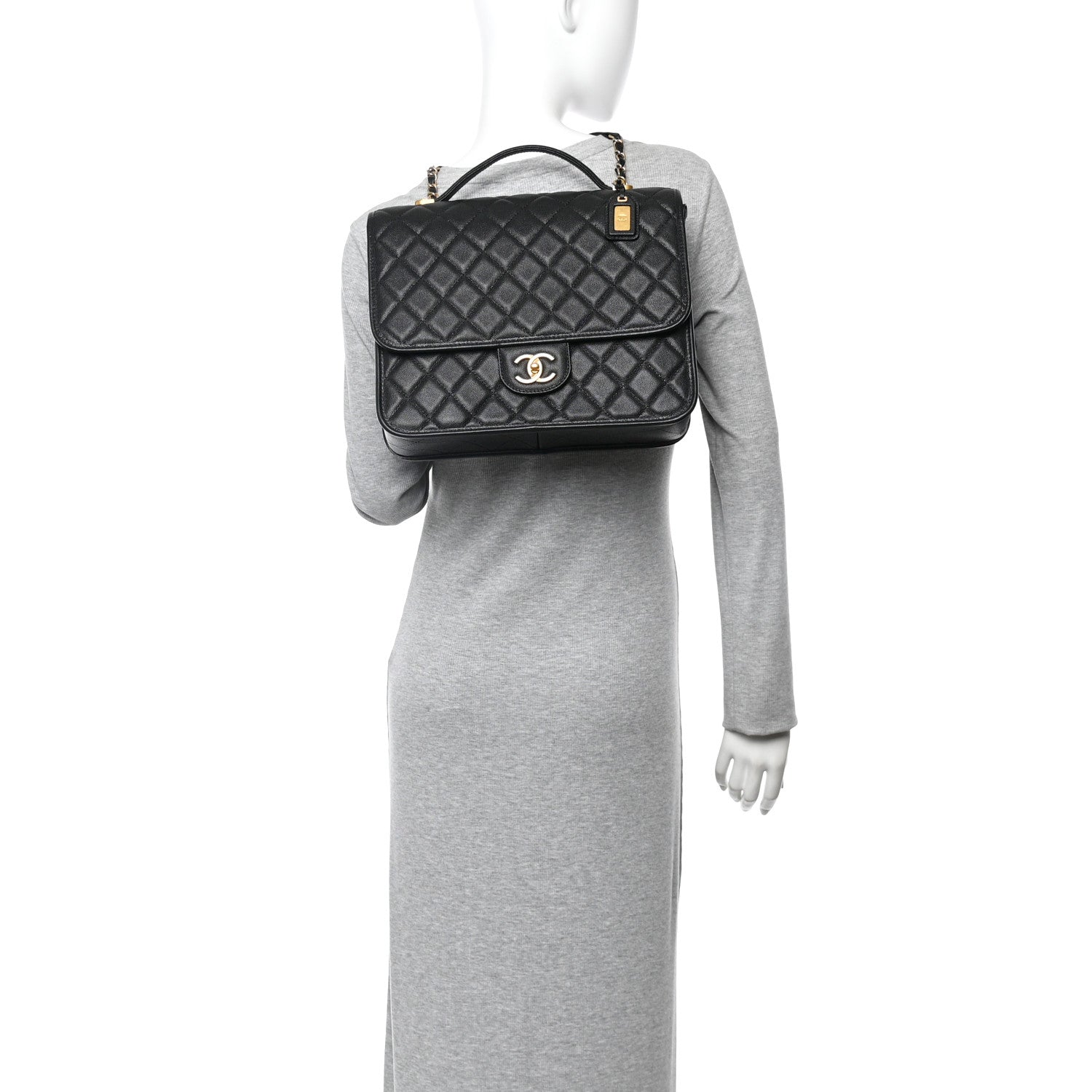 Chanel Caviar Quilted School Memory Backpack Black 2 of 10