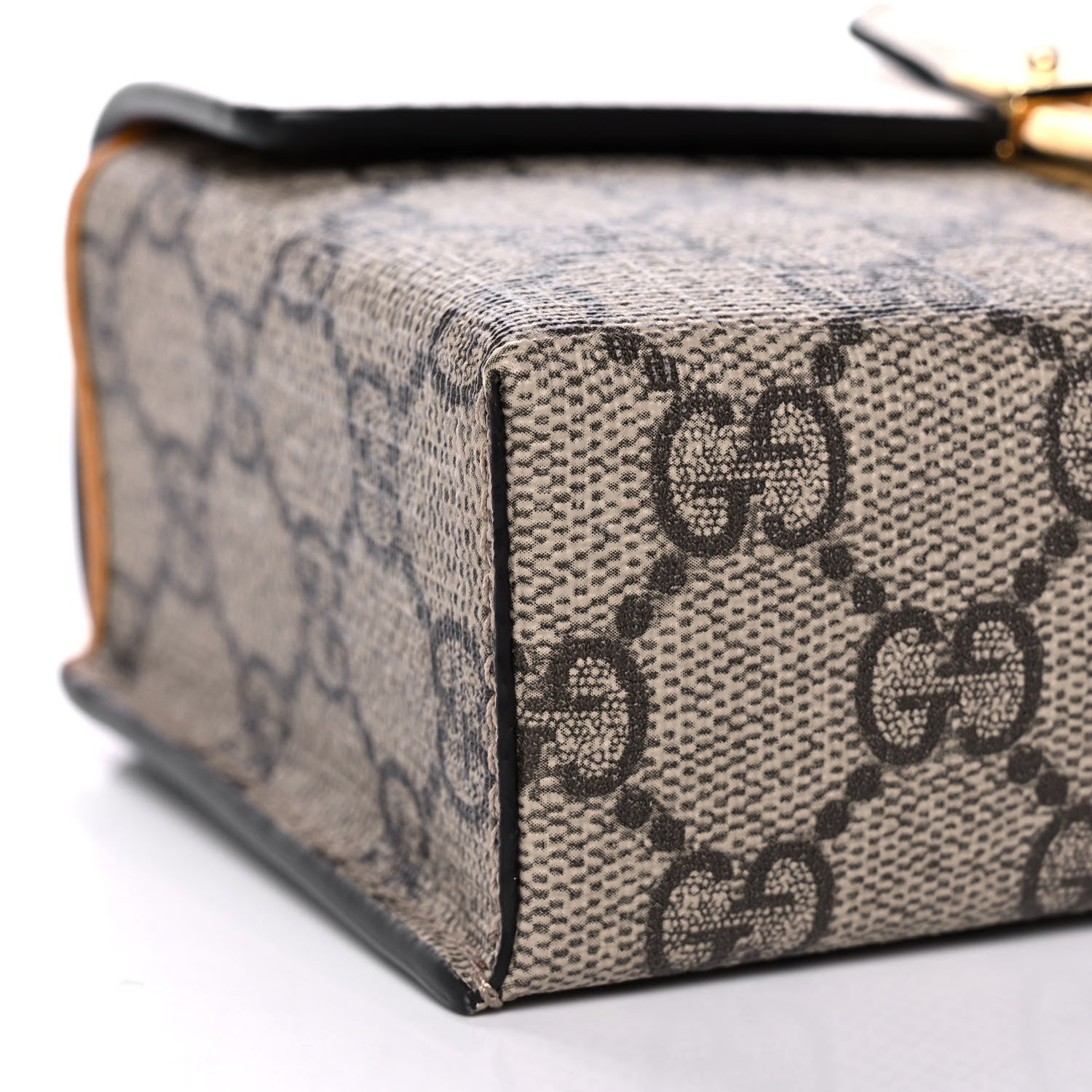 Gucci GG Supreme Monogram New Sakai Calfskin Mini Padlock Top Handle Shoulder Bag Beige Ebony Mystic White Sun Oil 9 of 12