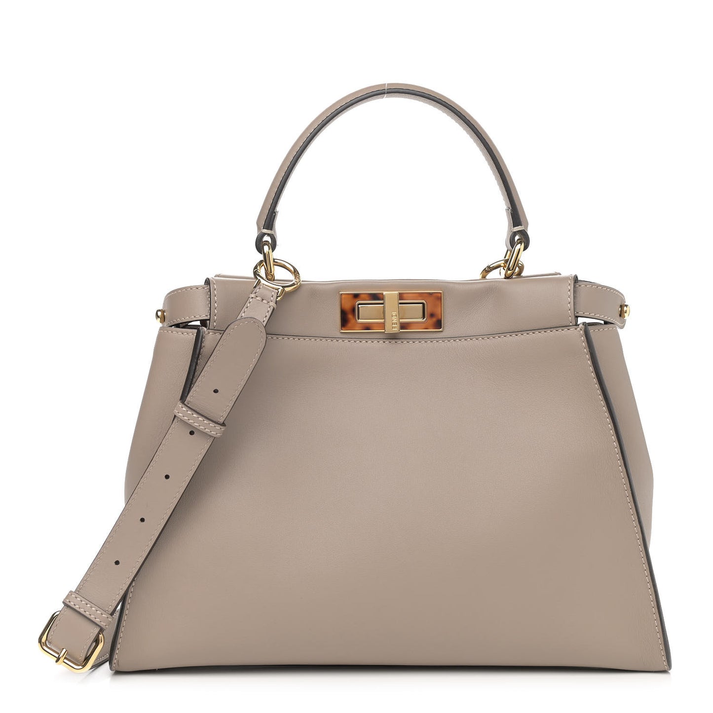 Vitello Seta Plexiglass Tortoise Medium Peekaboo Iconic Satchel Tortora