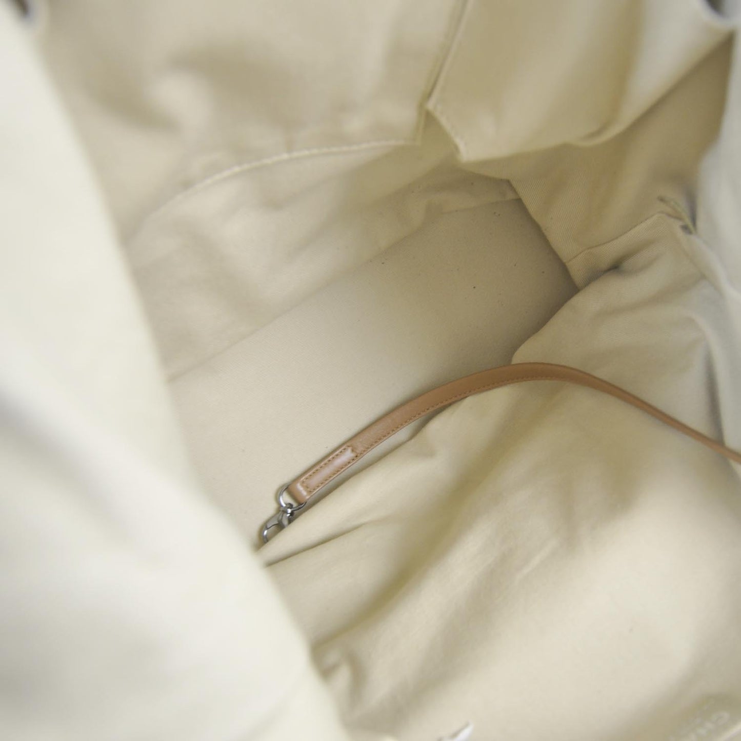 Lambskin Expandable Tote Beige