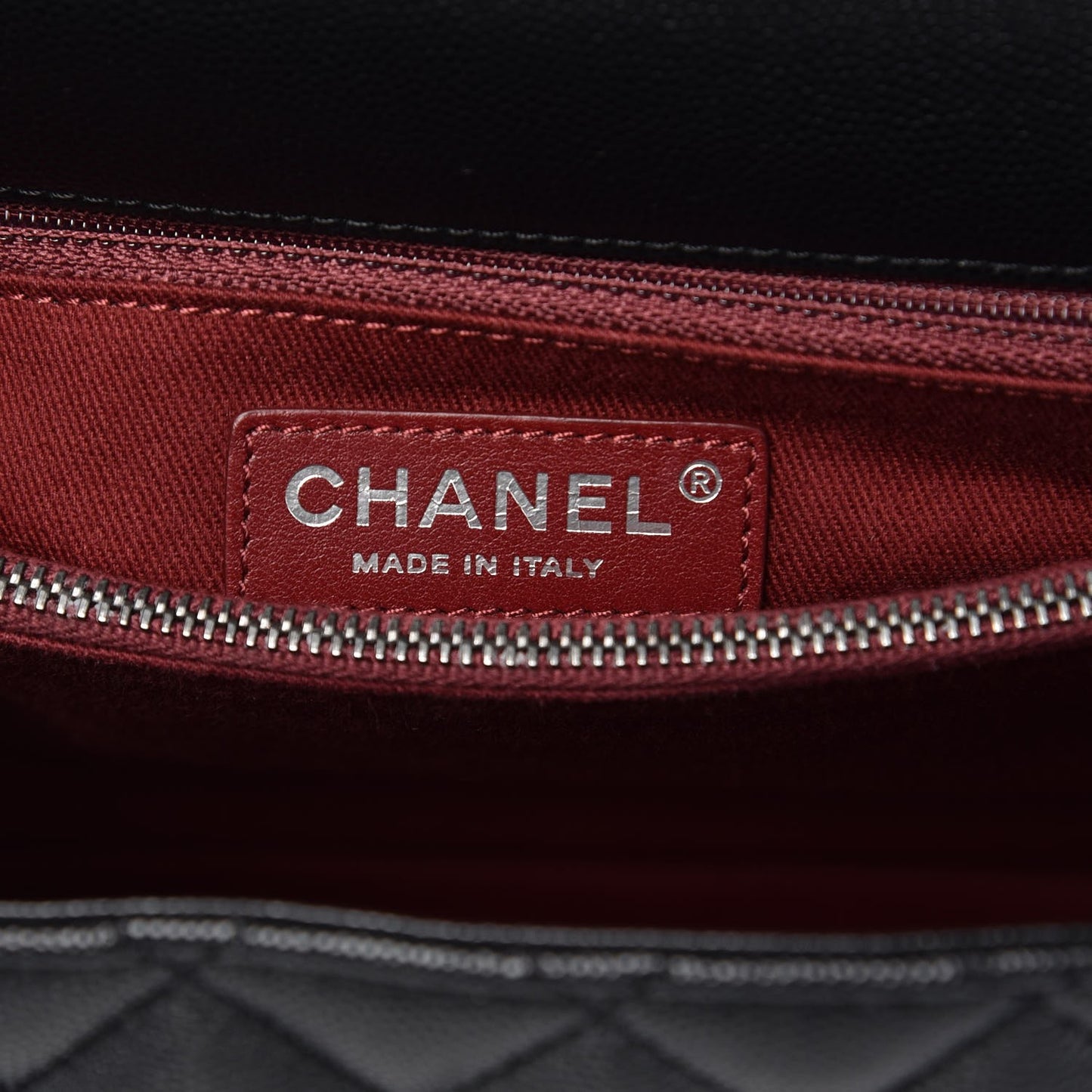 Caviar Quilted Medium Coco Handle Flap Black