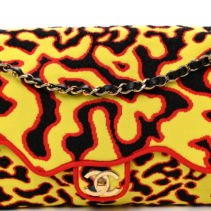 Chanel Mixed Fibers Magma Maxi Flap Yellow Black Red 7 of 11