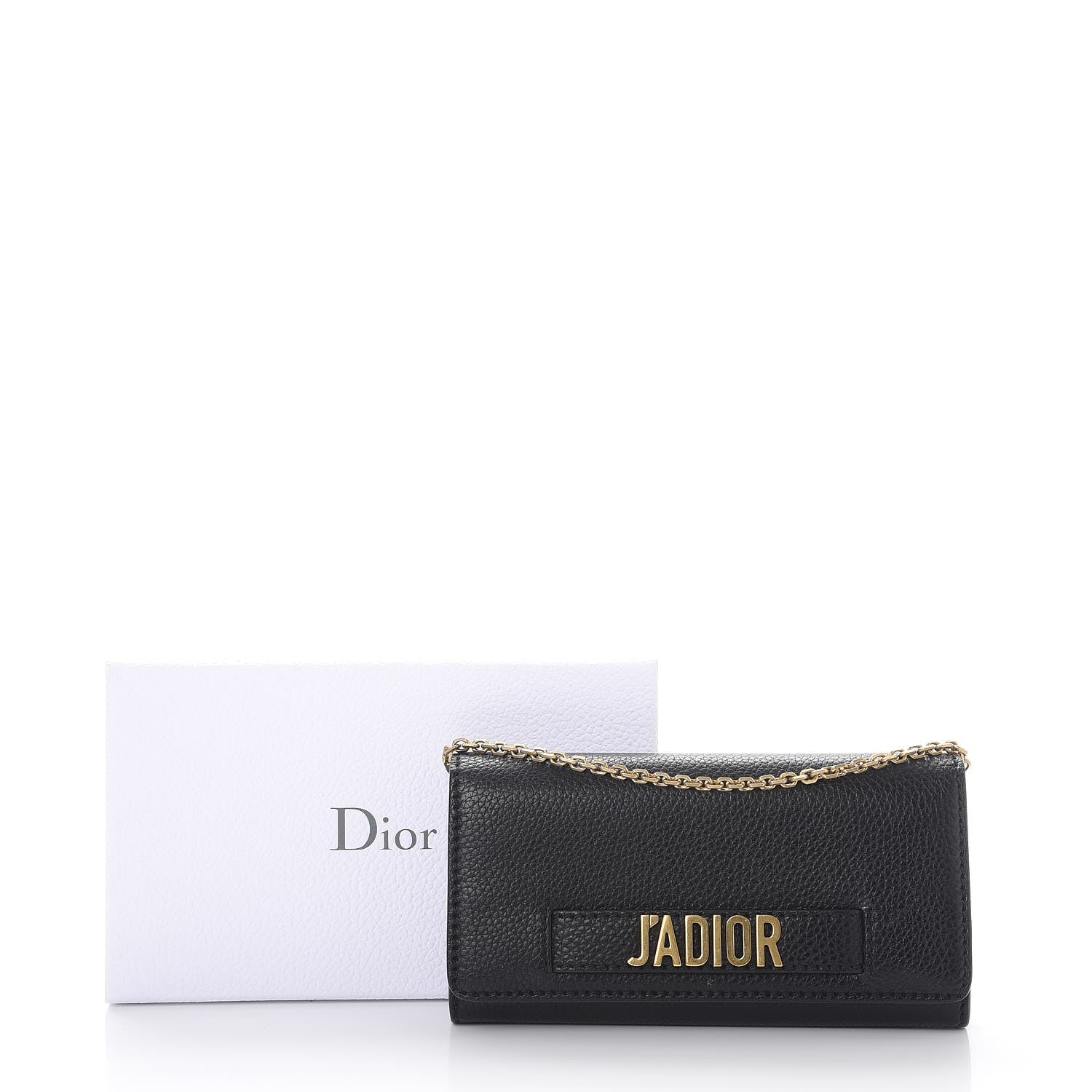Christian Dior Grained Calfskin J'adior Croisiere Chain Wallet Black 11 of 11