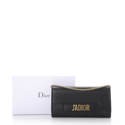 Christian Dior Grained Calfskin J'adior Croisiere Chain Wallet Black 11 of 11