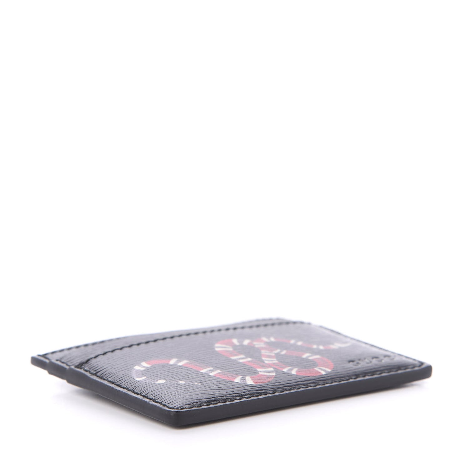 Calfskin Kingsnake Card Holder Black