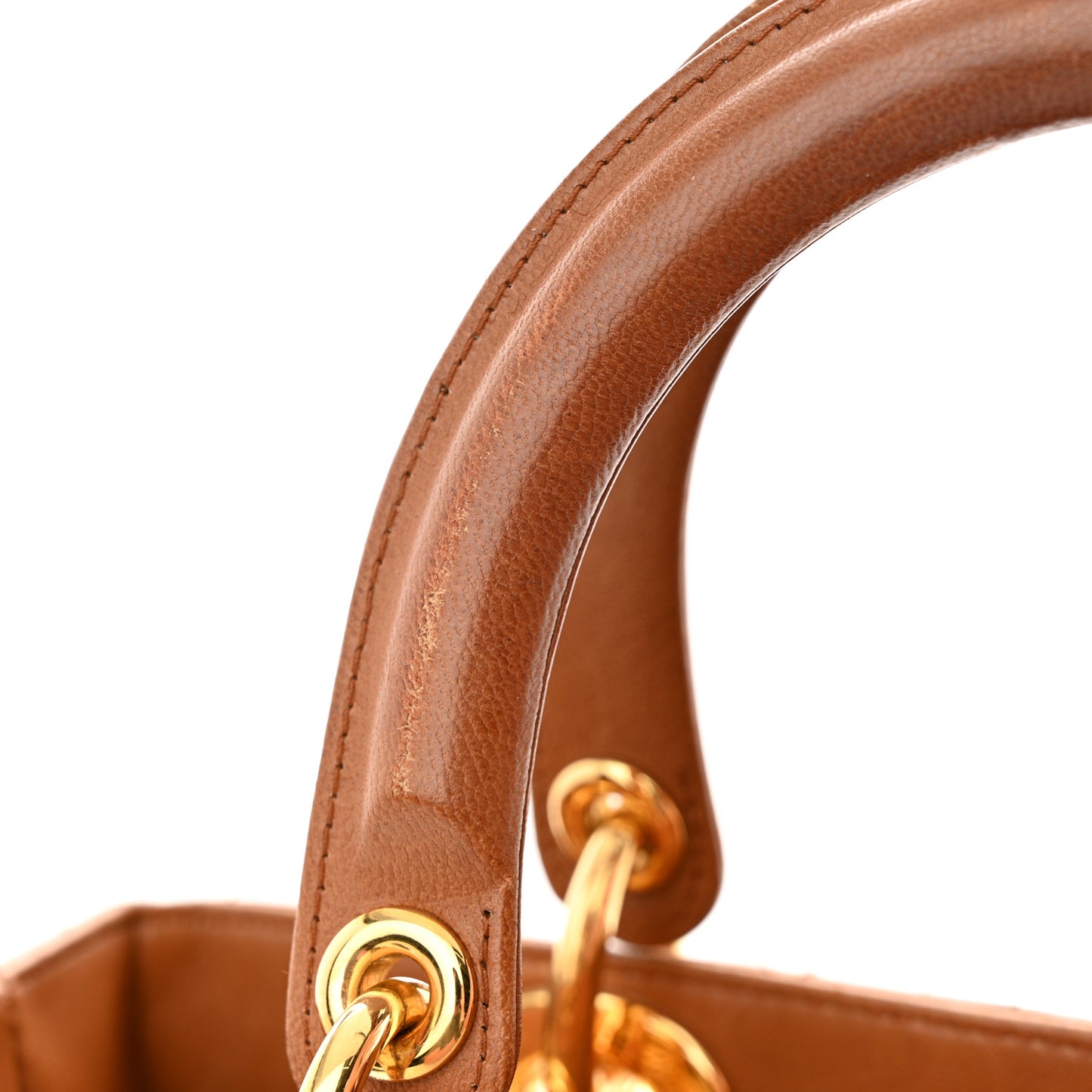Lambskin Cannage Medium Lady Dior Tan