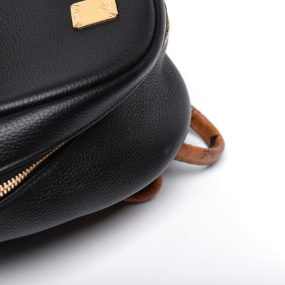 MCM Visetos Calfskin Medium Geonautic Backpack Black Cognac 10 of 19