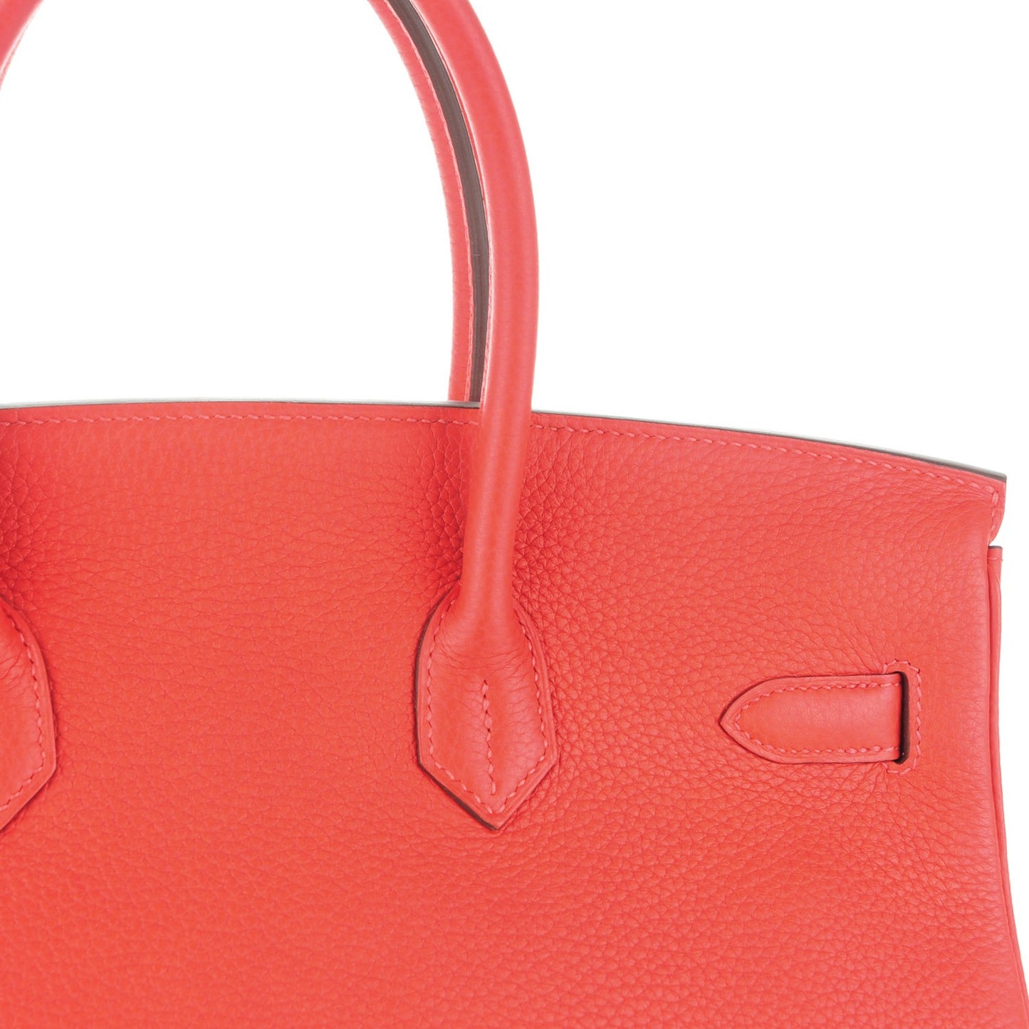 Taurillon Clemence Birkin 35 Rouge Pivoine