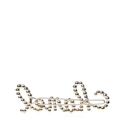 Chanel Metal Glass Swirling Pearls Hair Clip Gold 3 of 4