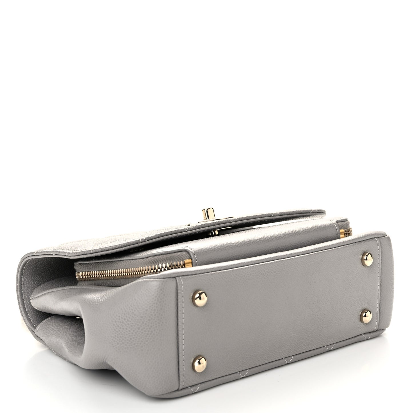Caviar Quilted Medium Business Affinity Flap Grey