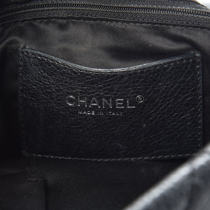 Chanel Glazed Calfskin Stitched XL On The Road Flap Black 6 of 11