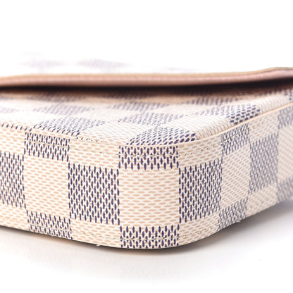 Louis Vuitton Damier Azur Pochette Felicie Chain Wallet Rose Ballerine 11 of 13