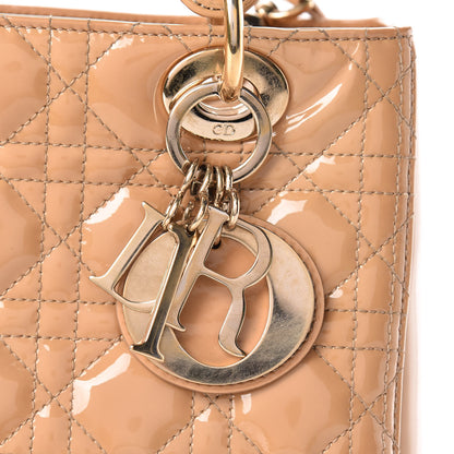 Christian Dior Patent Cannage Medium Lady Dior Beige 21 of 21