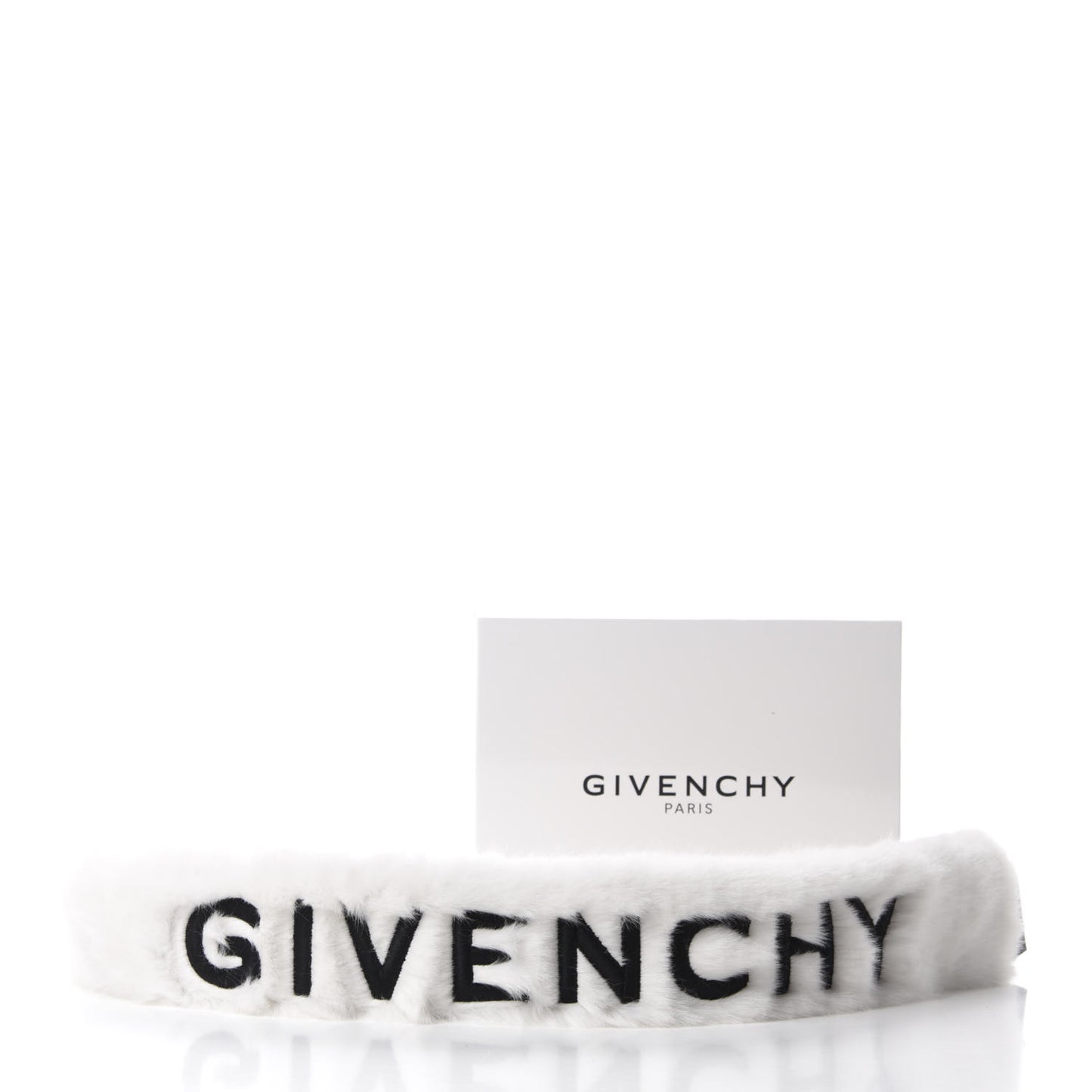 Faux Fur Logo Bag Strap White