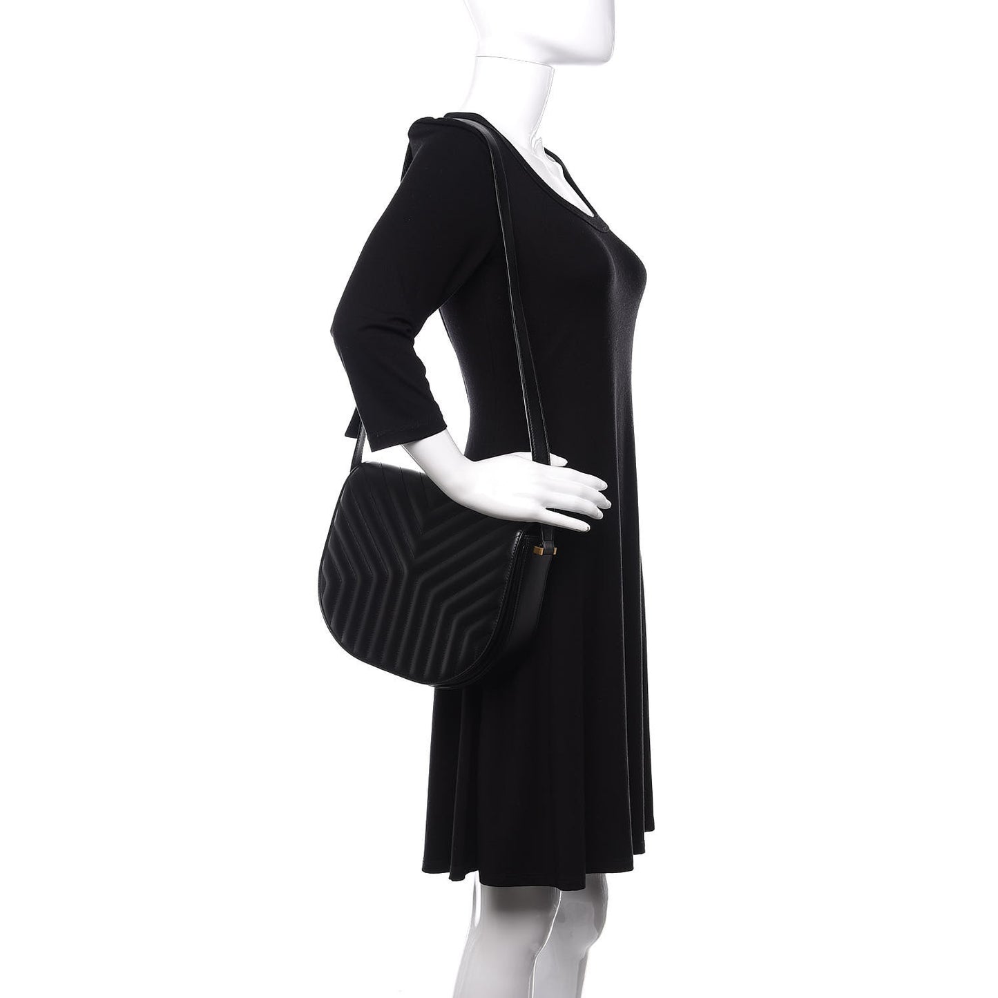 Calfskin Quilted Y Joan Satchel Black