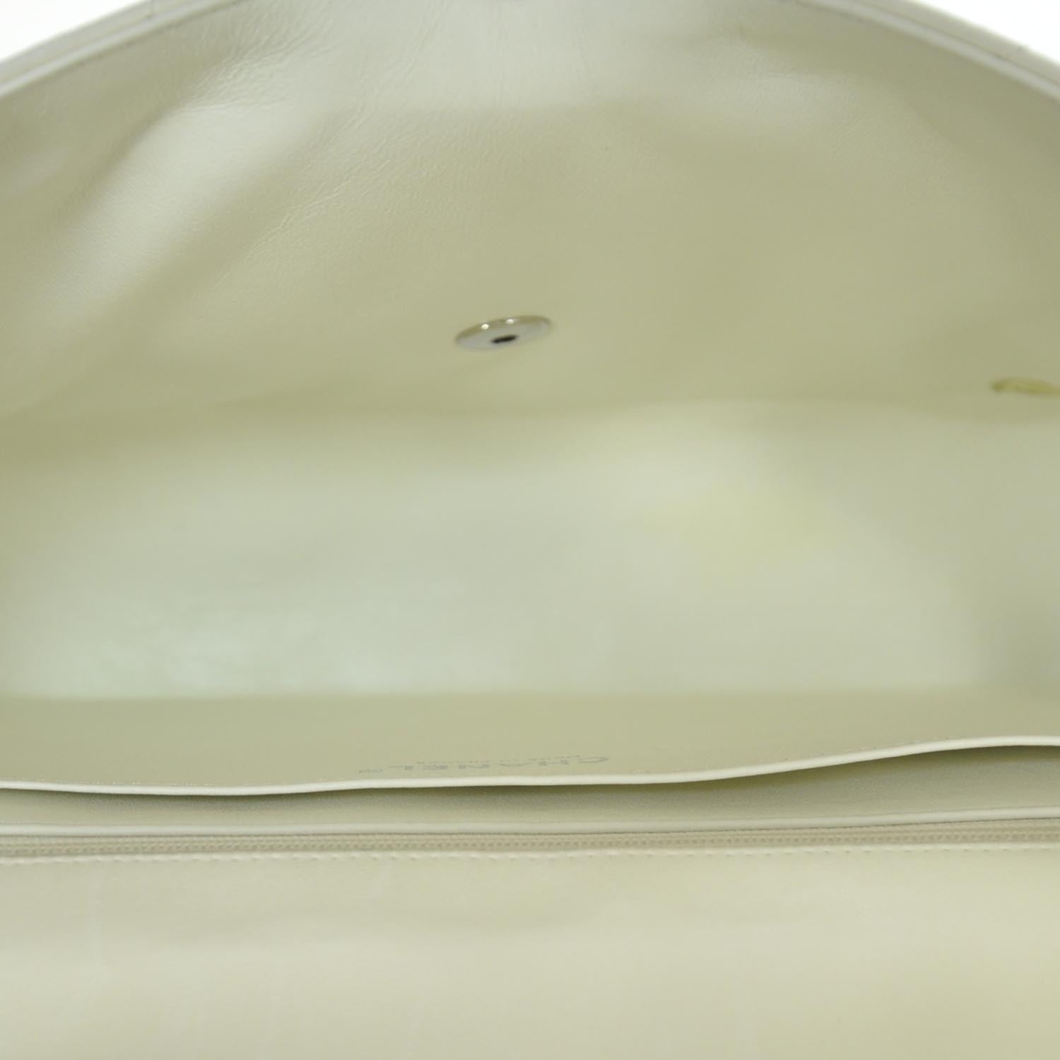 Chanel Lambskin Quilted Jumbo Flap White 8 of 10