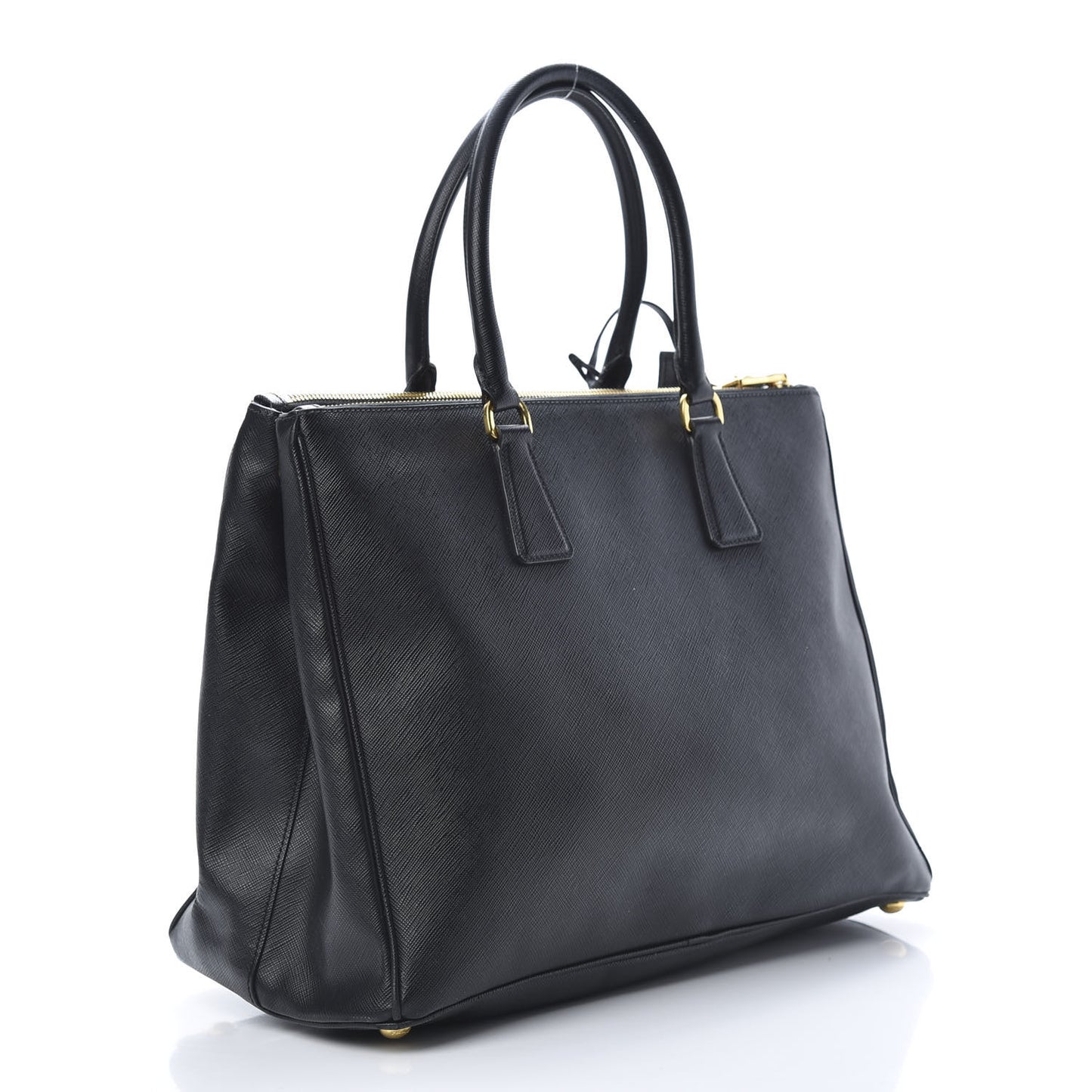 Saffiano Large Galleria Double Zip Tote Black