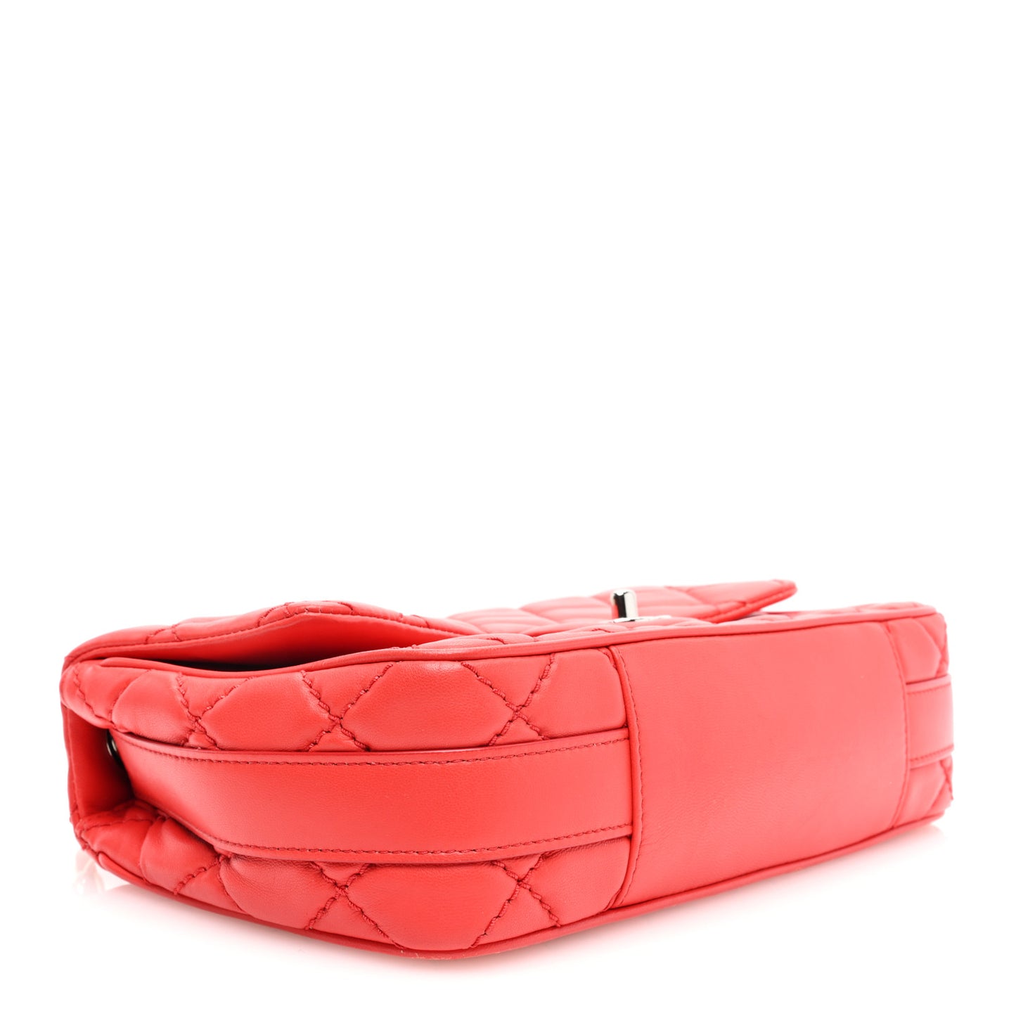 Lambskin Quilted Medium Easy Carry Flap Red