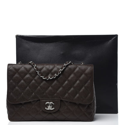 Chanel Caviar Quilted Jumbo Single Flap Dark Brown 13 of 13