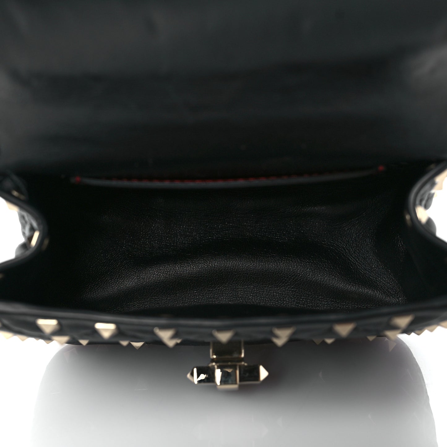 Nappa Micro Rockstud Spike Shoulder Bag Black