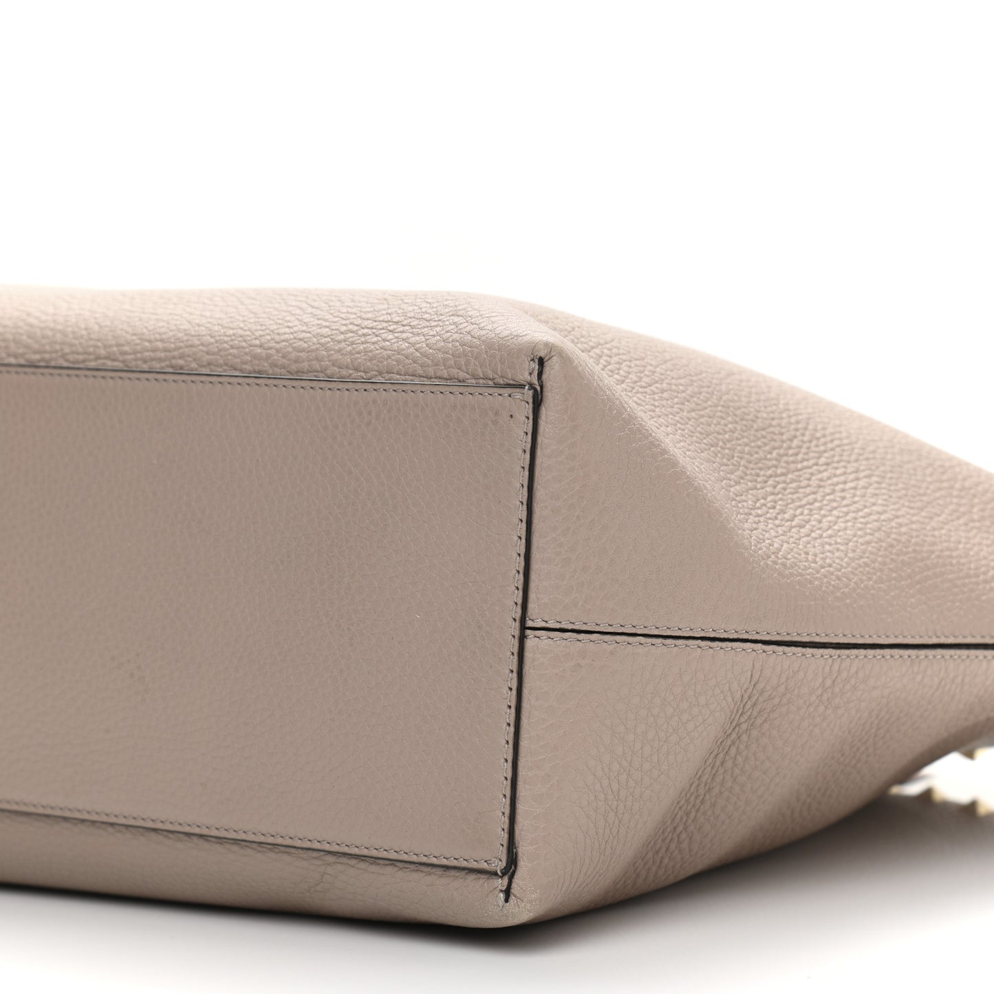 Grained Calfskin Rockstud Shoulder Tote Poudre