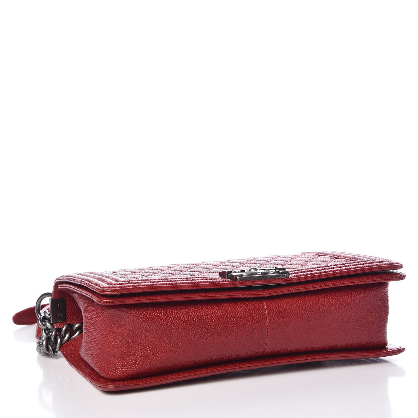 Caviar Quilted New Medium Boy Flap Red