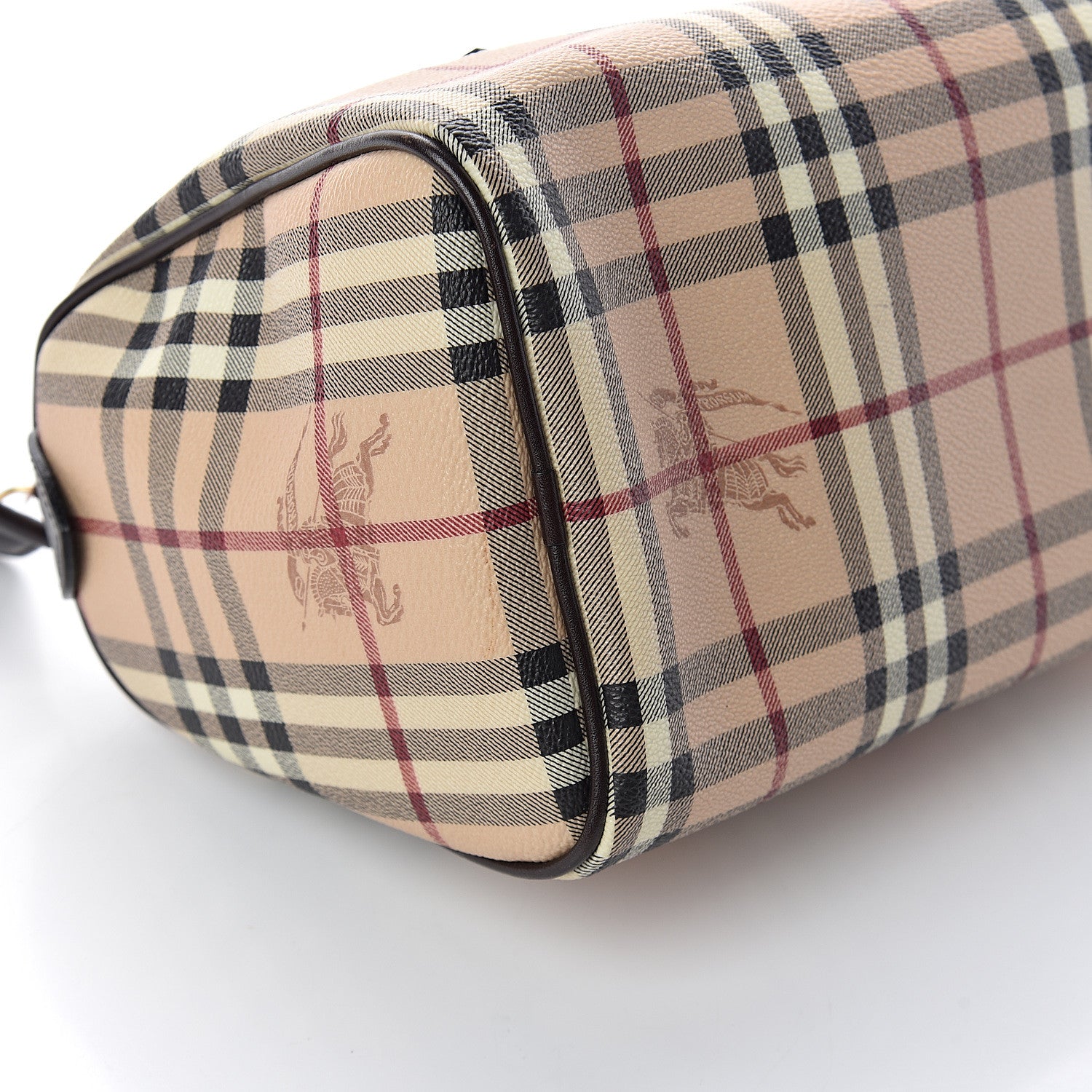 Burberry Haymarket Check Small Chester Bowling Bag Chocolate 8 of 8