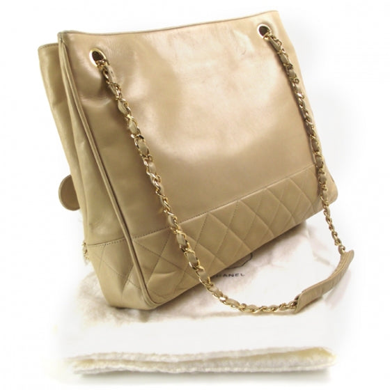 Chanel Lambskin Shopping Tote Beige 3 of 11