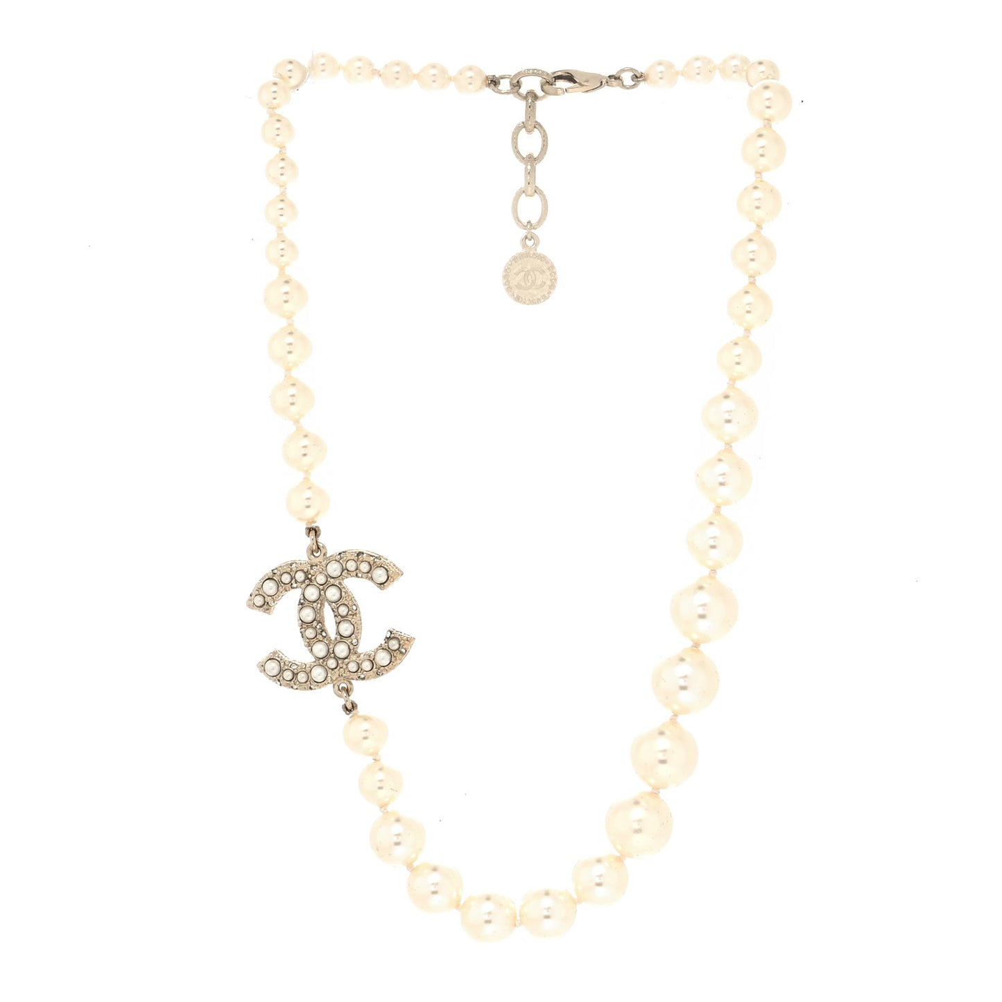 Pearl CC 100th Anniversary Necklace Light Gold