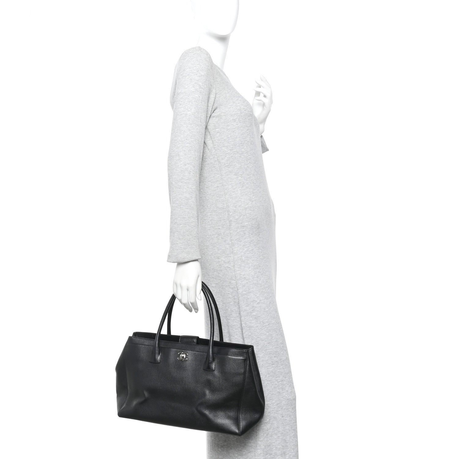 Chanel Calfskin Cerf Executive Shopper Tote Black 2 of 11