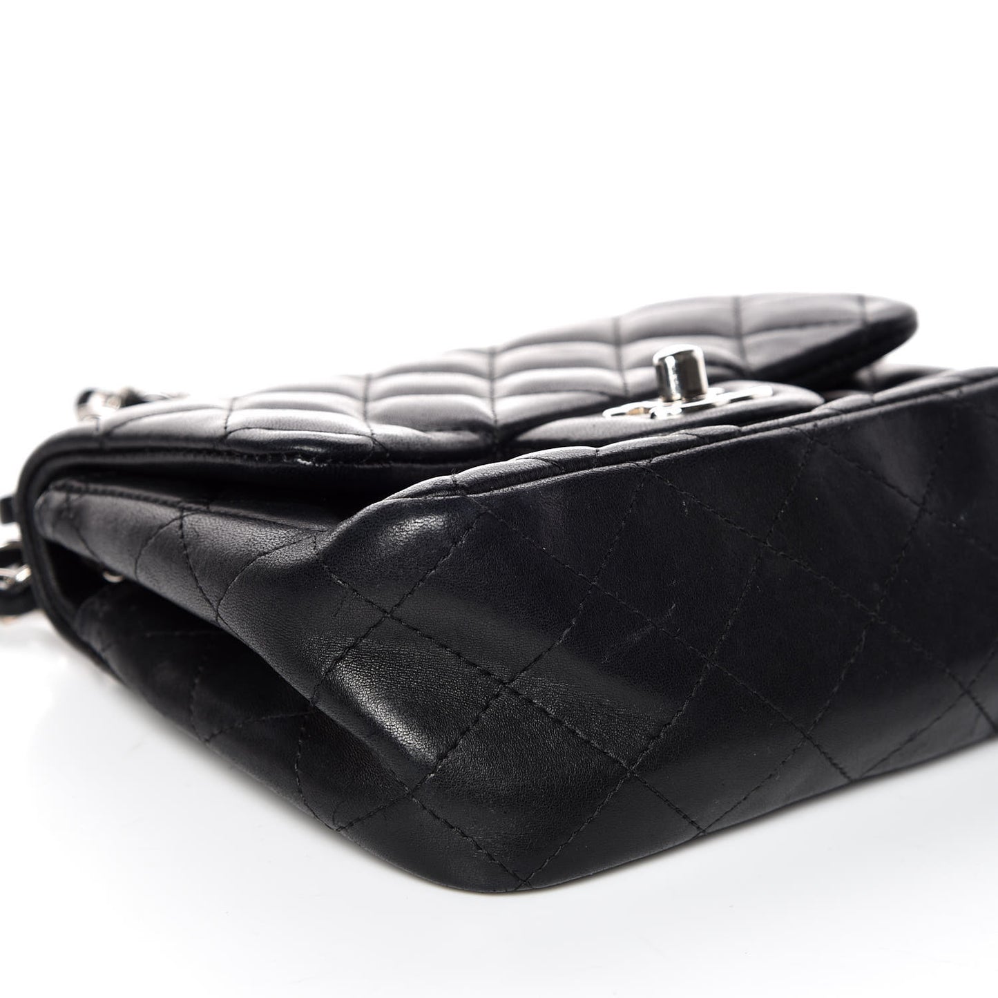 Lambskin Quilted Mini Square Flap Black