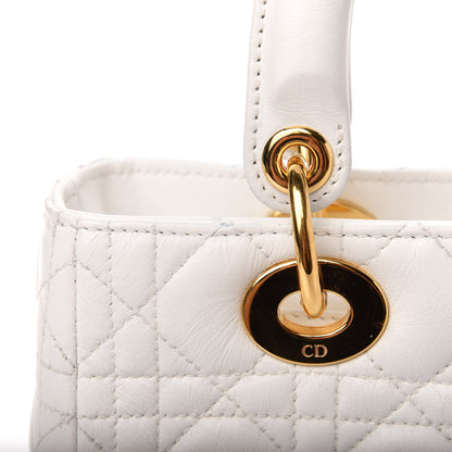 Christian Dior Lambskin Cannage Medium Lady Dior White 12 of 13